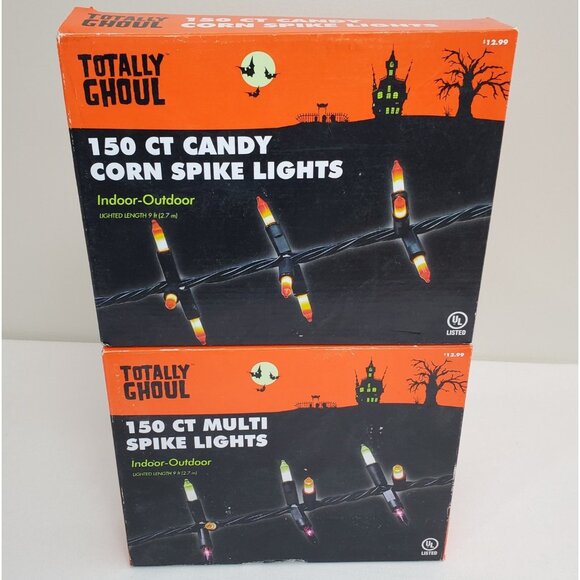 Totally Ghoul Candy Corn Multi Spike 150ct Indoor Outdoor 9ft String Light Set - Picture 1 of 13